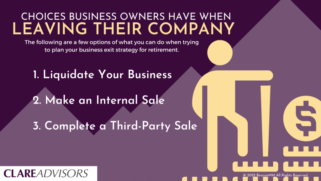 Choices Business Owners Have When Leaving Their Company Infographic